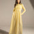 Yellow Button-Front Long Sleeve Maxi Dress