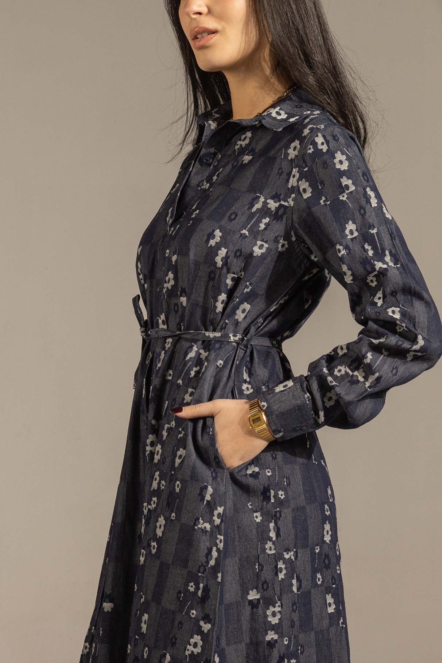 فستان ماكسي جينز كحلي