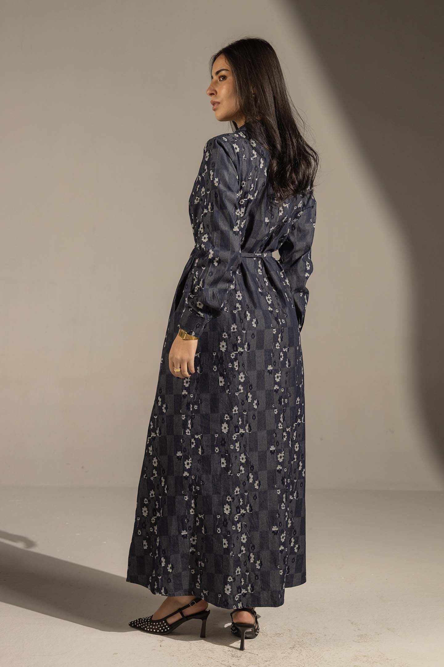 فستان ماكسي جينز كحلي