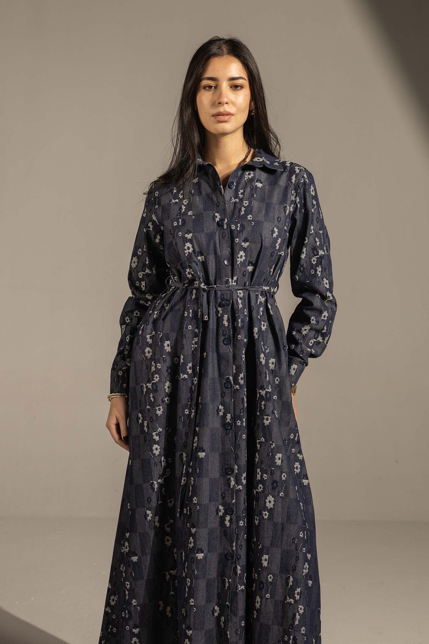 فستان ماكسي جينز كحلي