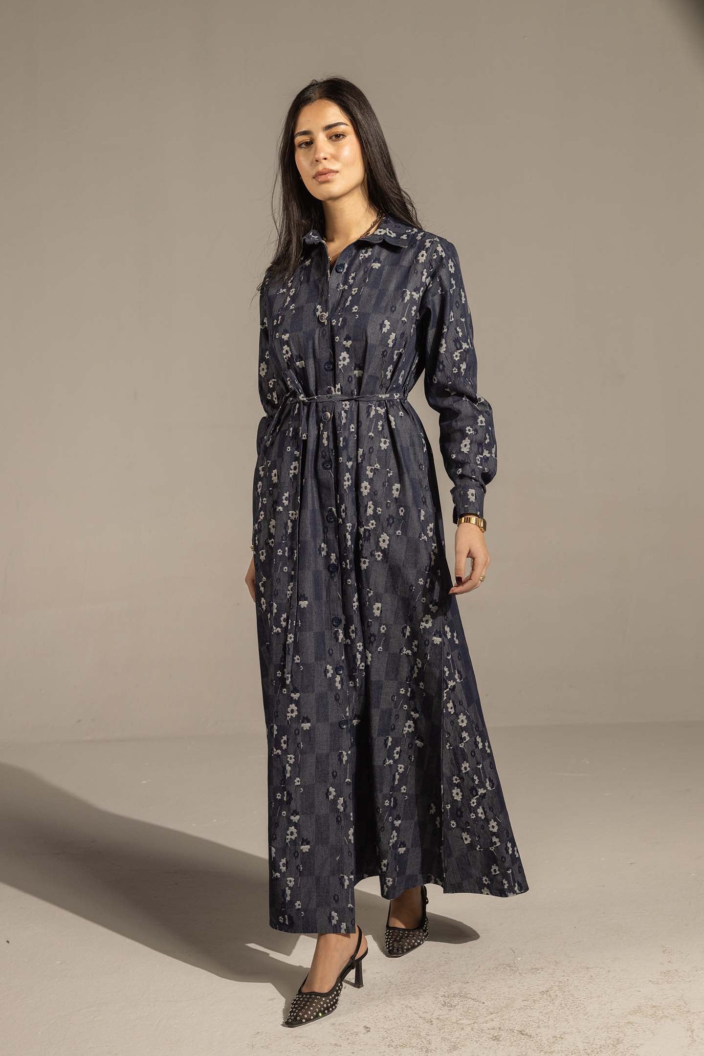 فستان ماكسي جينز كحلي