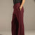 Burgundy Relaxed Fit Wide-Leg Pants