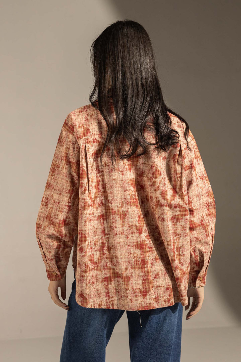 Brown Printed Relaxed Fit Button-Up Shirt