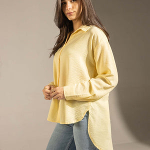 Yellow Relaxed Fit Button-Up Shirt