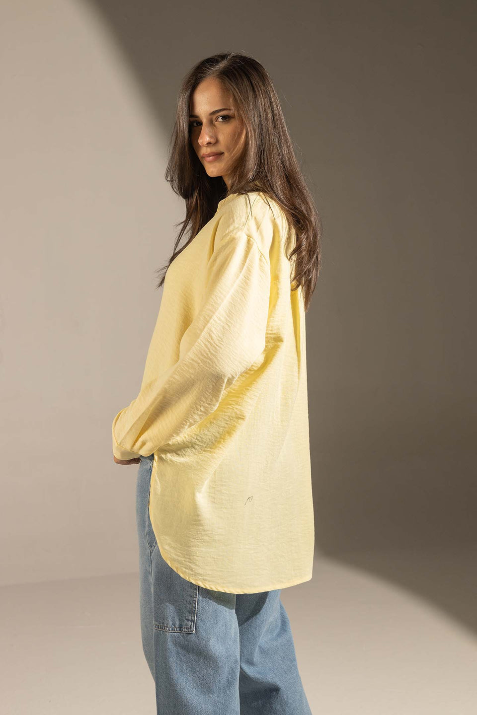 Yellow Relaxed Fit Button-Up Shirt