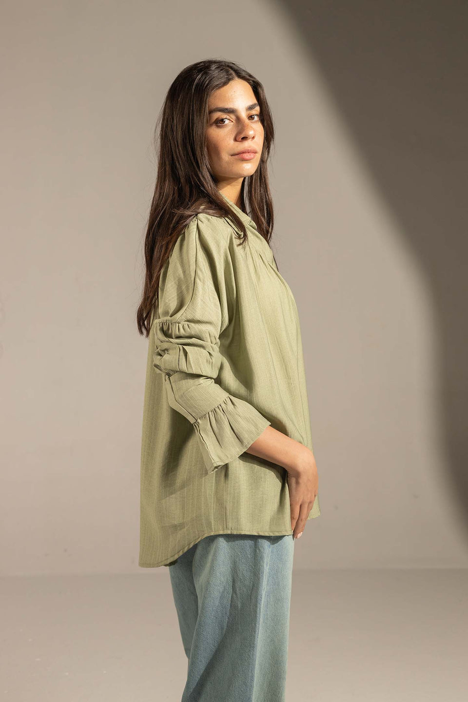 Bestag Pleated Relaxed Fit Shirt