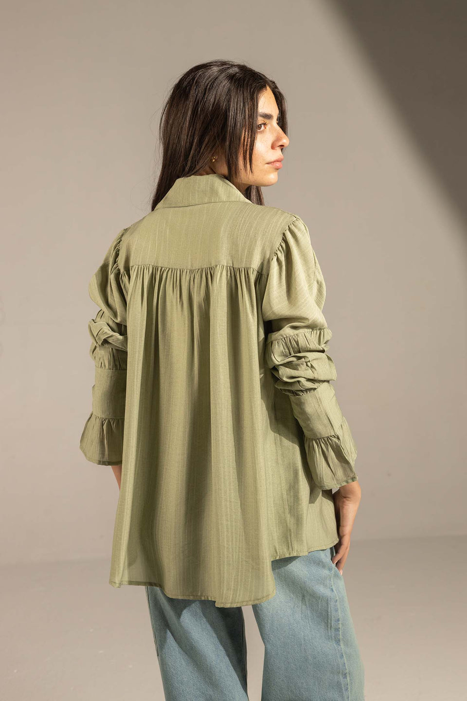 Bestag Pleated Relaxed Fit Shirt