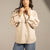 Beige Flared Sleeve Oversized Linen Shirt