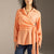 Orange Side Tie Wrap Button-Up Shirt