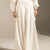 White Tailored High-Waist Satin Maxi Skirt