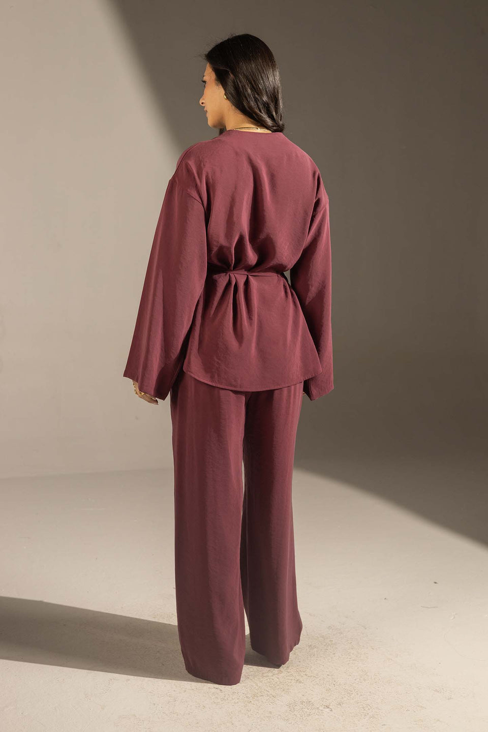 Burgundy Relaxed Fit Tied Set