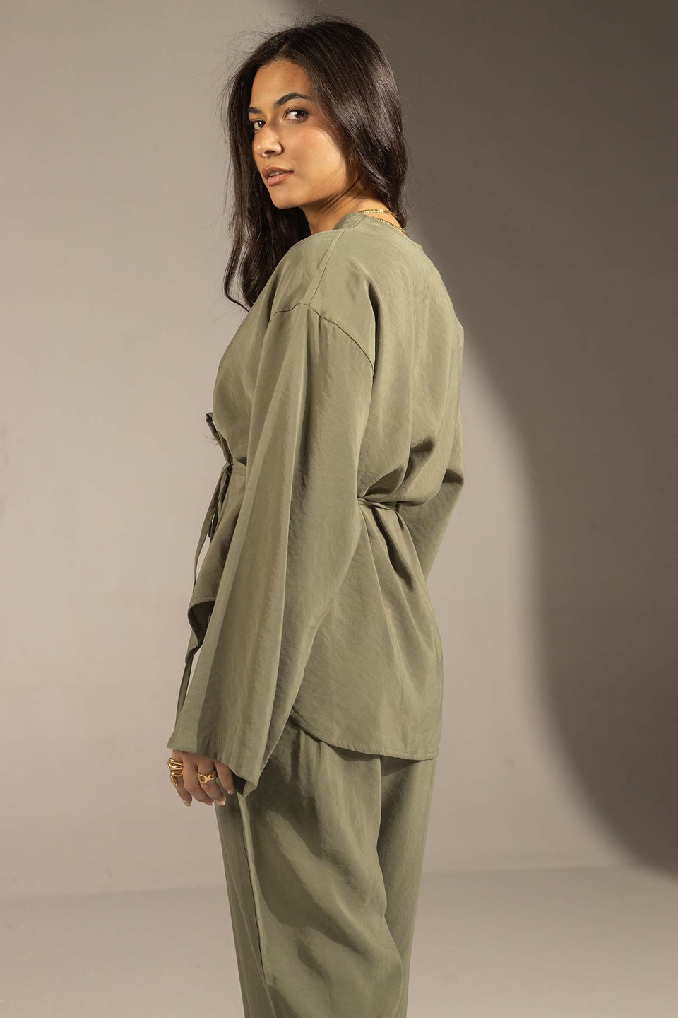 Olive Relaxed Fit Tied Set