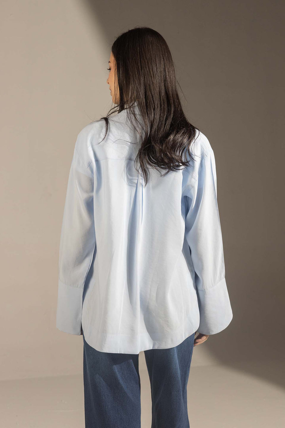 Blue Relaxed Fit Double-Pocket Shirt