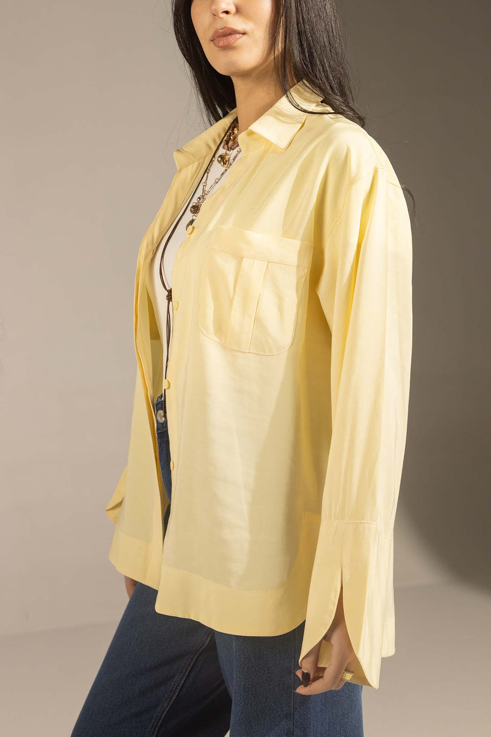 Yellow Relaxed Fit Double-Pocket Shirt