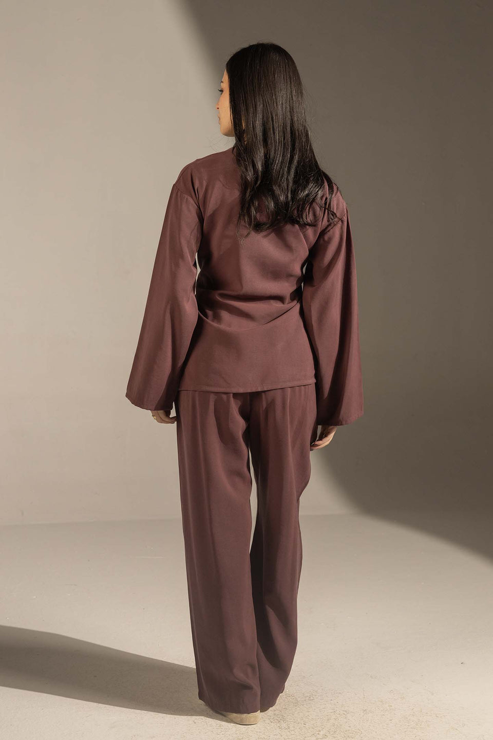 Burgundy Elegant Wrap Co-Ord Set