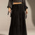 Black Elastic Waist Tiered Maxi Skirt