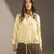 Yellow Textured Satin Drawstring Shirt