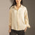 Off White Soft Satin Relaxed Button-Up Shirt