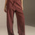Burgundy Relaxed Wide-Leg Elastic Waist Pants