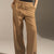 Camel Relaxed Wide-Leg Elastic Waist Pants