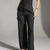 Black Tailored Pinstripe Wide Leg Pants