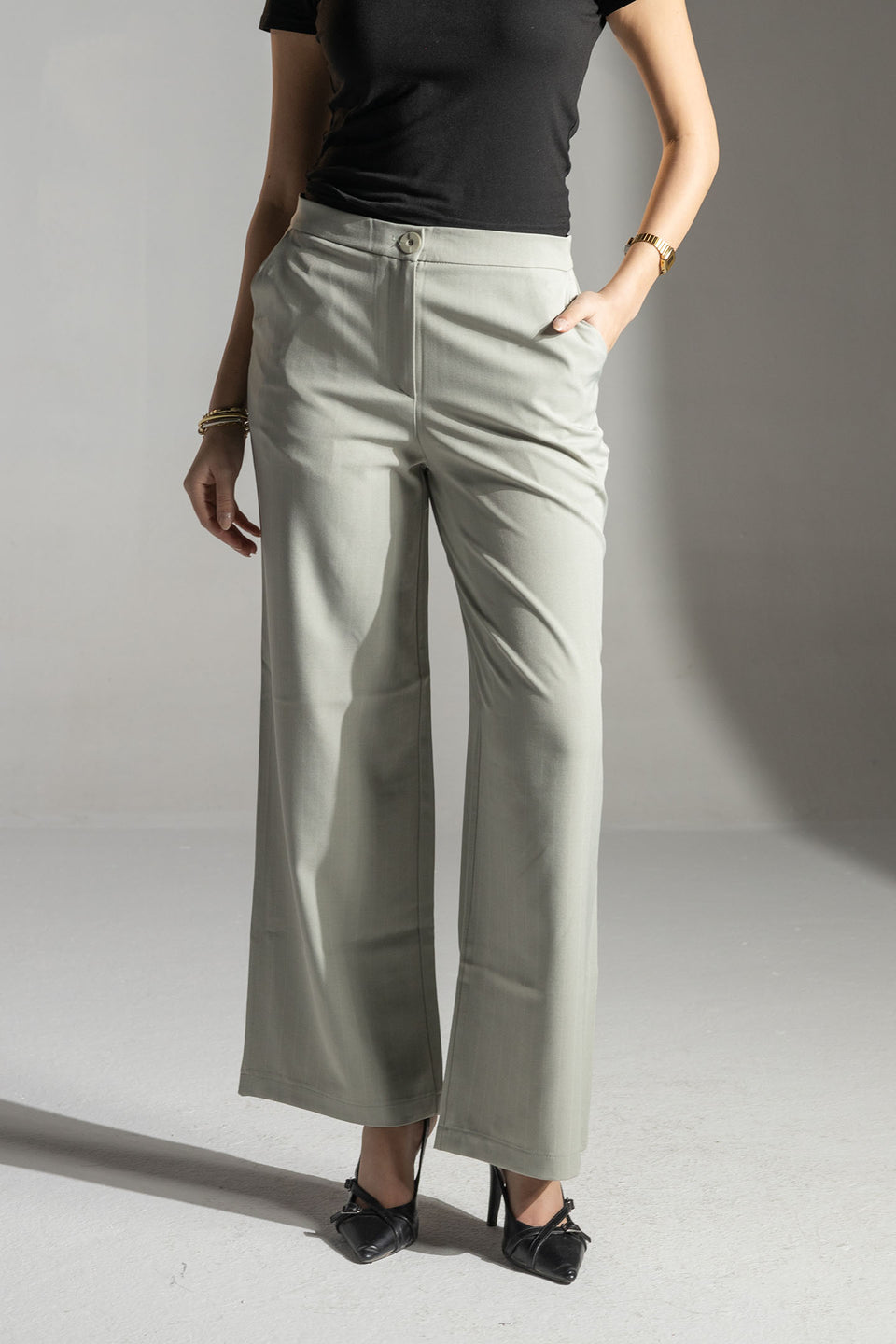 Mint Tailored Pinstripe Wide Leg Pants