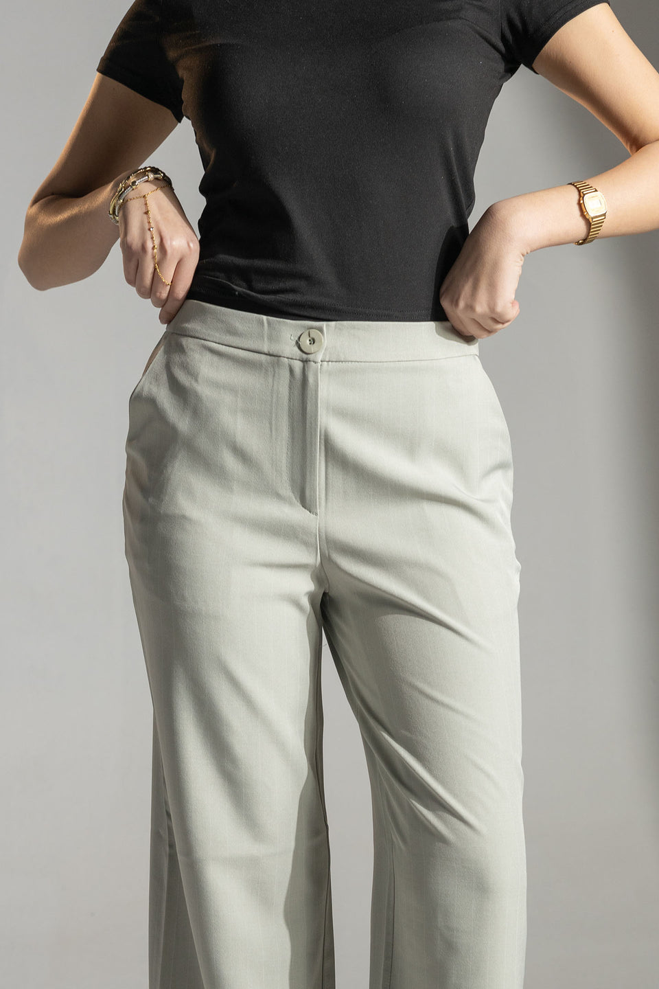 Mint Tailored Pinstripe Wide Leg Pants