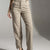 Coffe Tailored Straight-Leg Pants