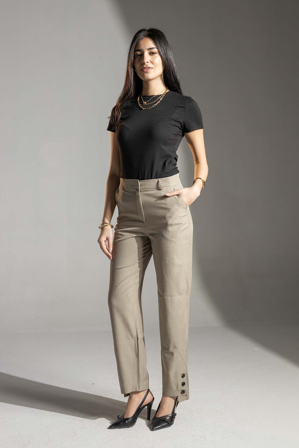 بنطلون كوفي تيلورد بقصة مستقيمة