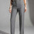 Grey Tailored Straight-Leg Pants