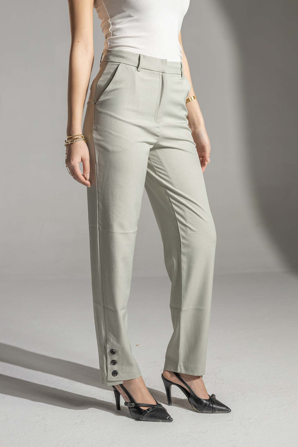 Mint Tailored Straight-Leg Pants