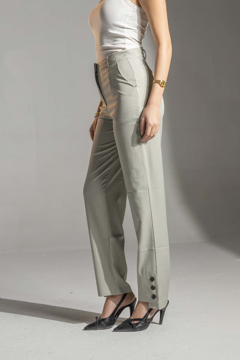 Mint Tailored Straight-Leg Pants