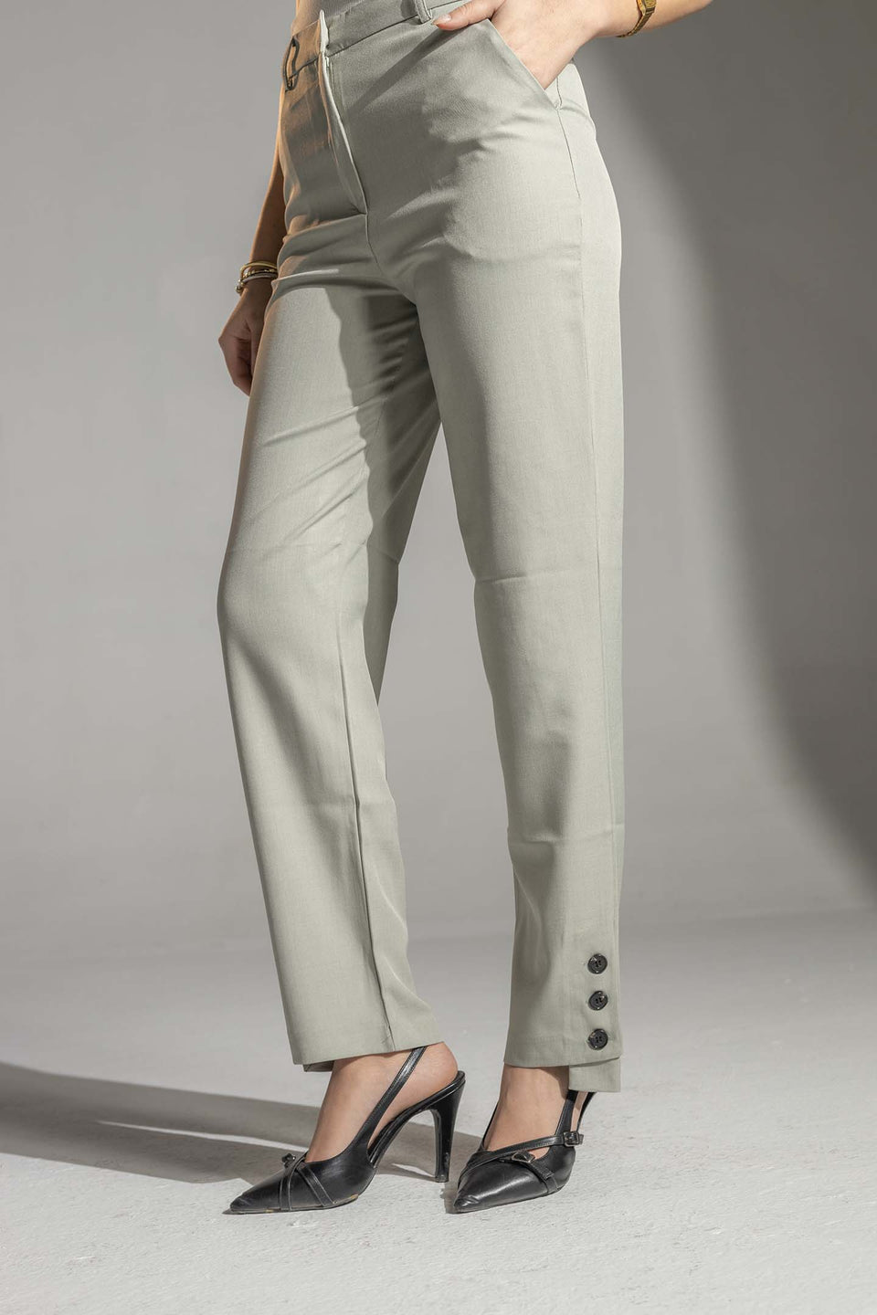 Mint Tailored Straight-Leg Pants