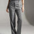 Grey High-Waisted Tailored Pants