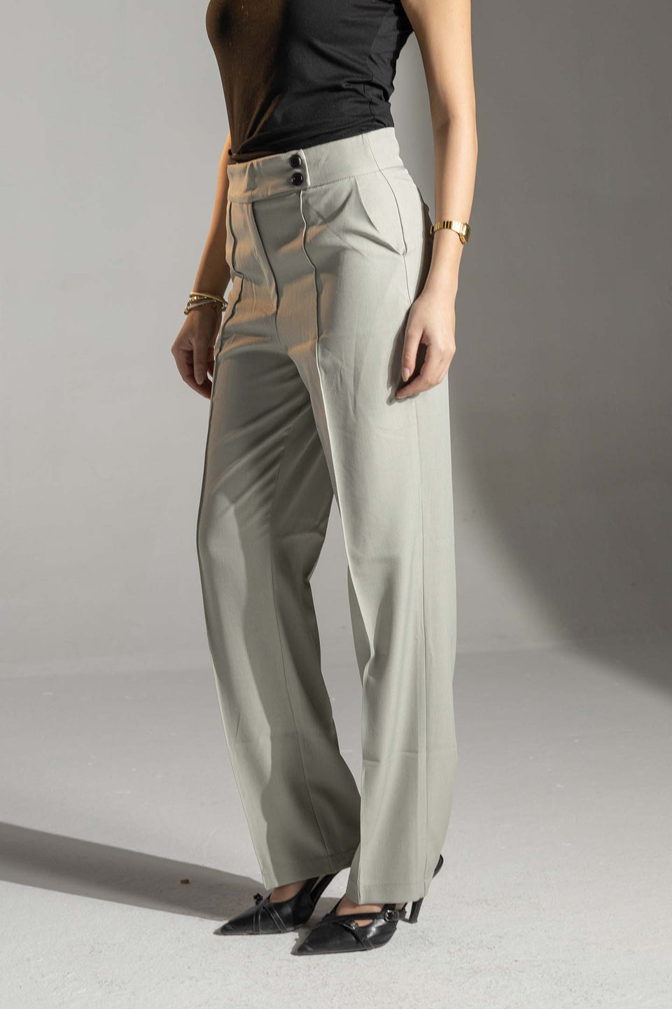 Mint High-Waisted Tailored Pants
