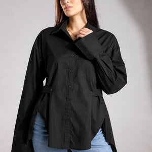 Black Minimal Edge Black Shirt