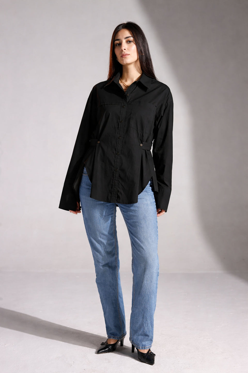 Black Minimal Edge Black Shirt