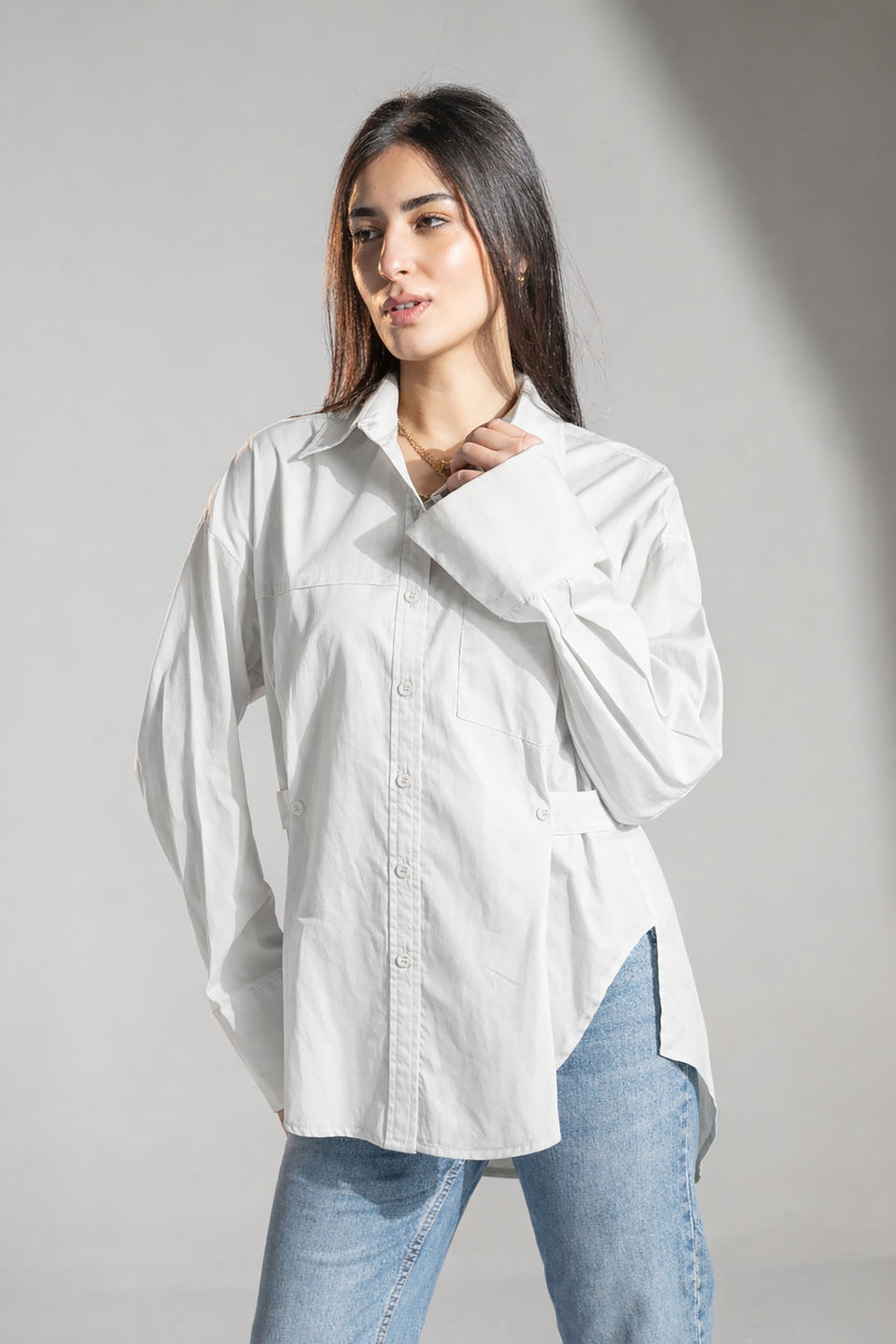 White Minimal Edge Black Shirt