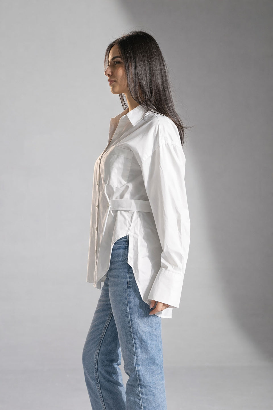 White Minimal Edge Black Shirt