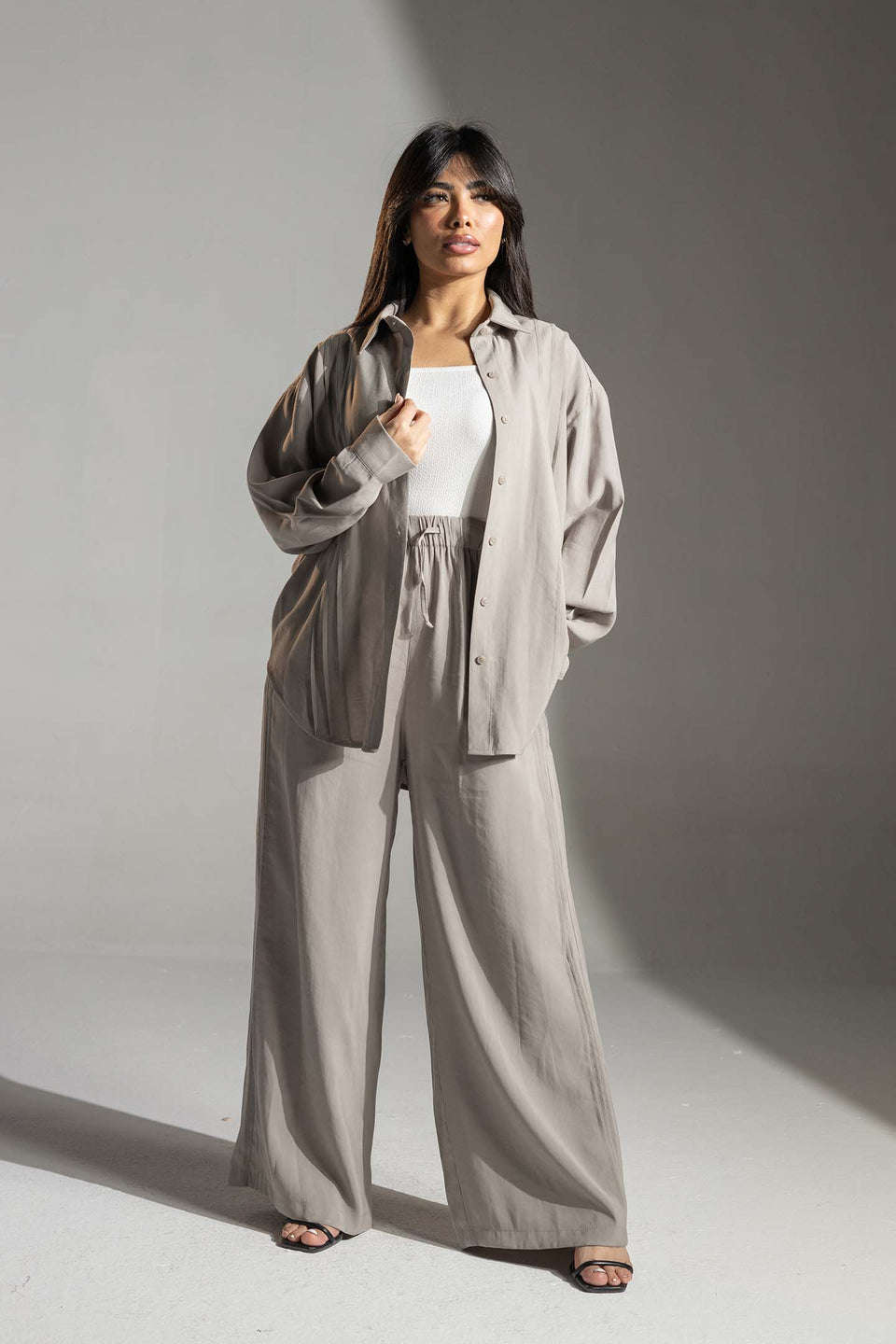 Beige Relaxed Fit Co-Ord Set