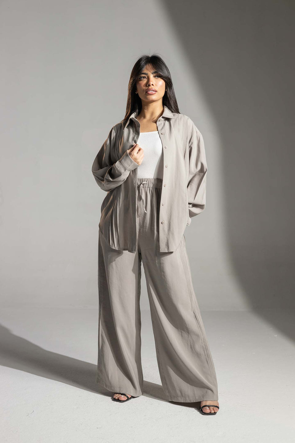 Beige Relaxed Fit Co-Ord Set