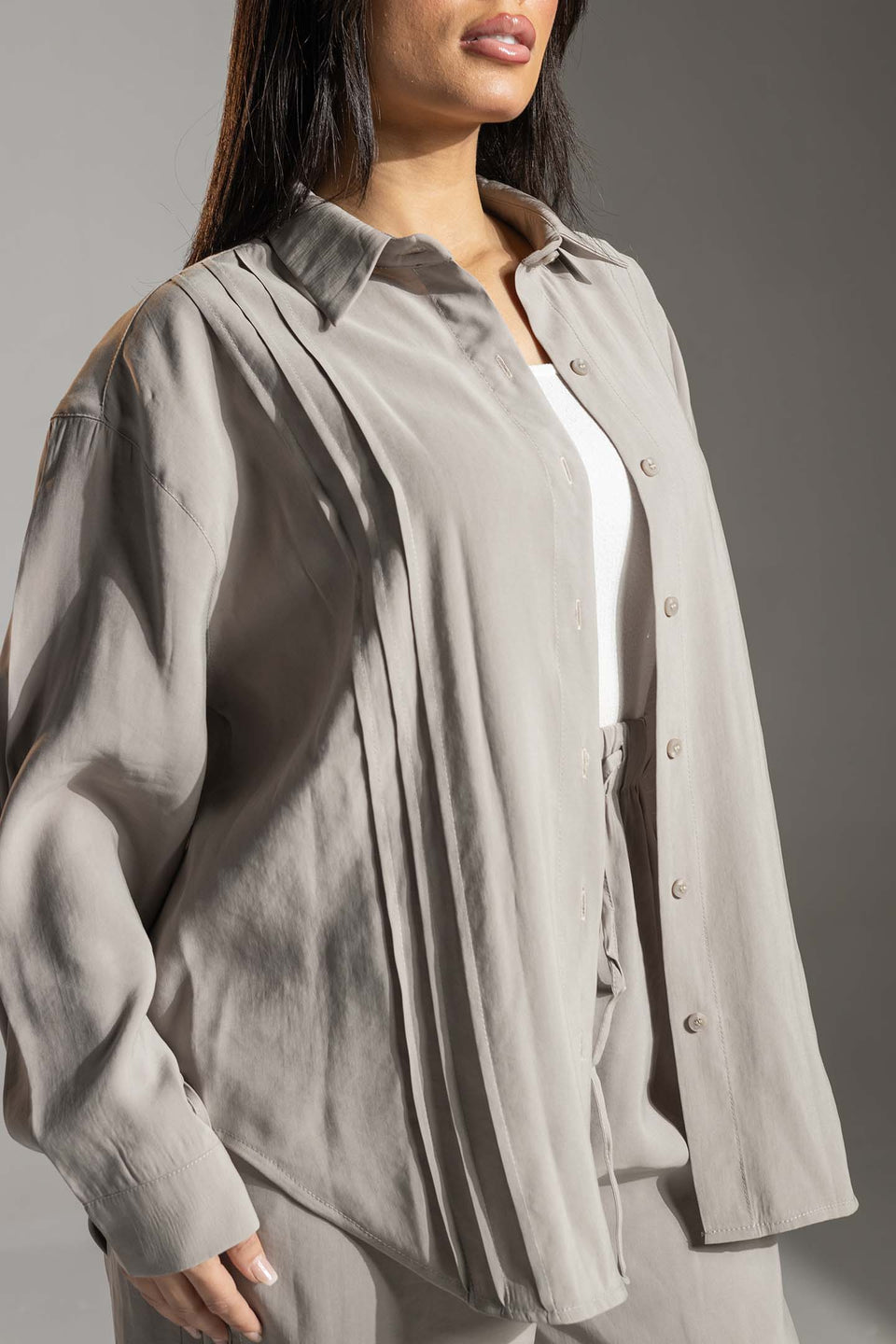 طقم بيج بقصة مريحة قطعتين