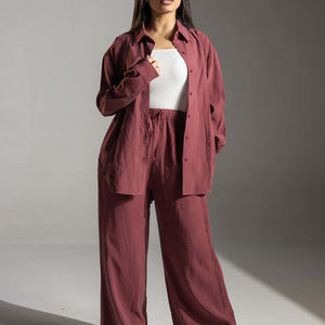 Burgundy Relaxed Fit Co-Ord Set