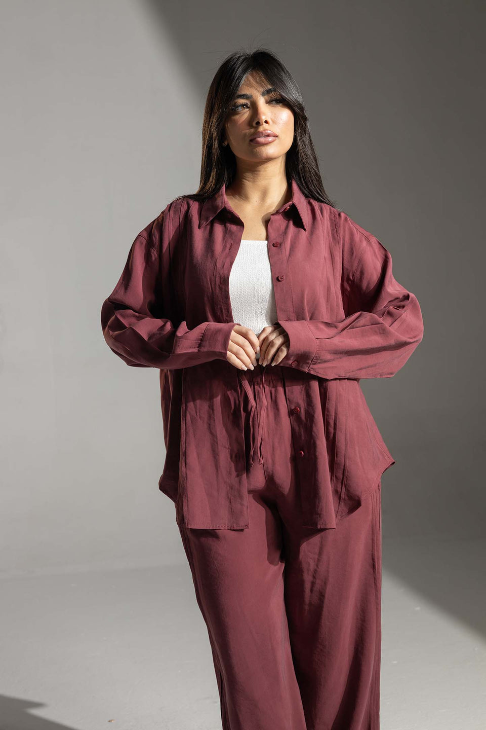Burgundy Relaxed Fit Co-Ord Set