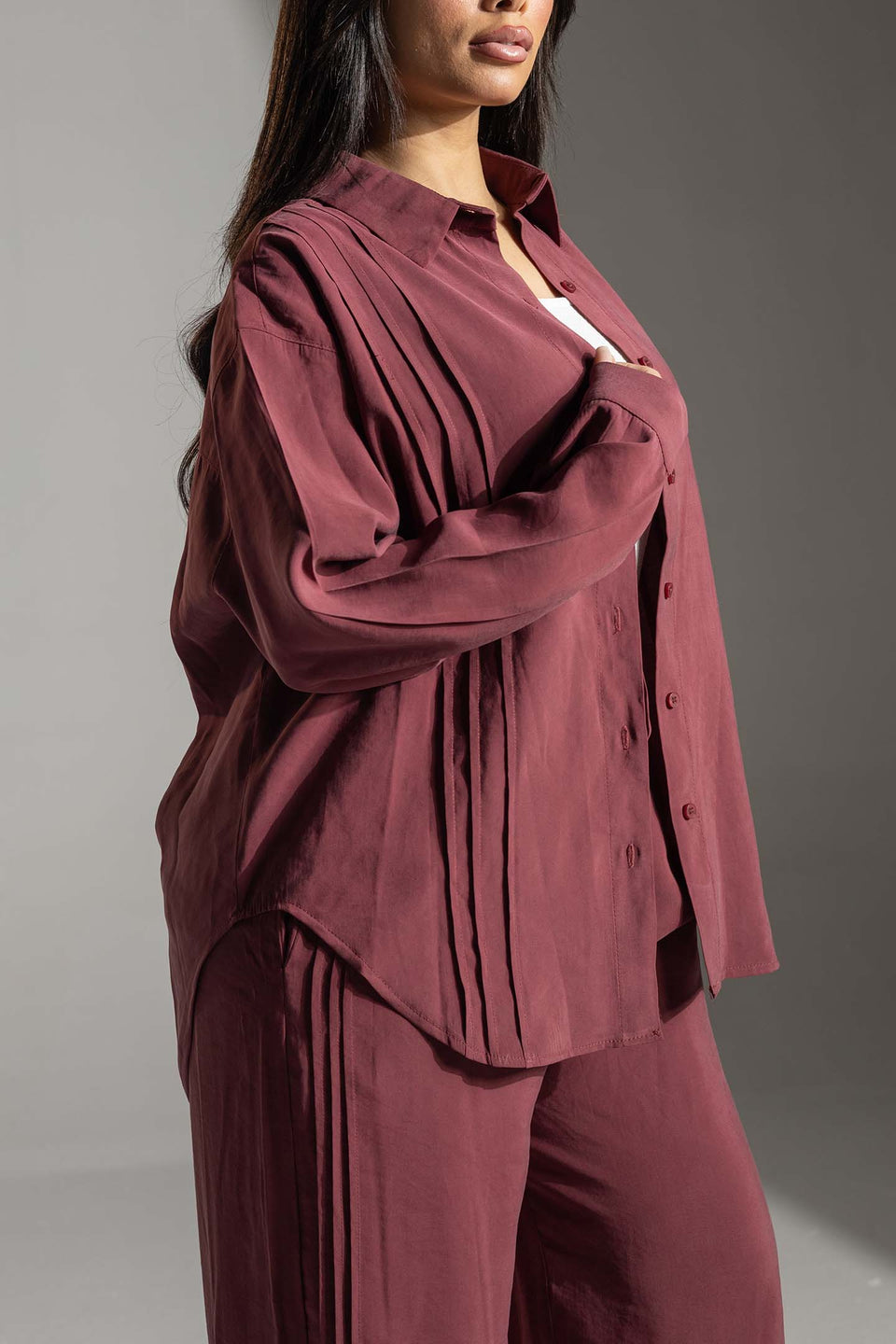 Burgundy Relaxed Fit Co-Ord Set