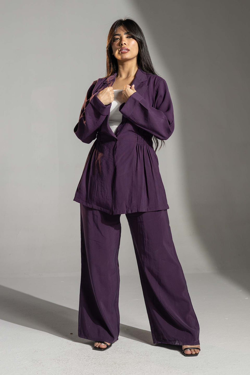Purple Relaxed Tied Elegant Set