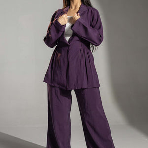 Purple Relaxed Tied Elegant Set