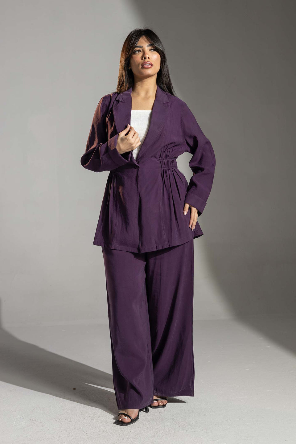 Purple Relaxed Tied Elegant Set