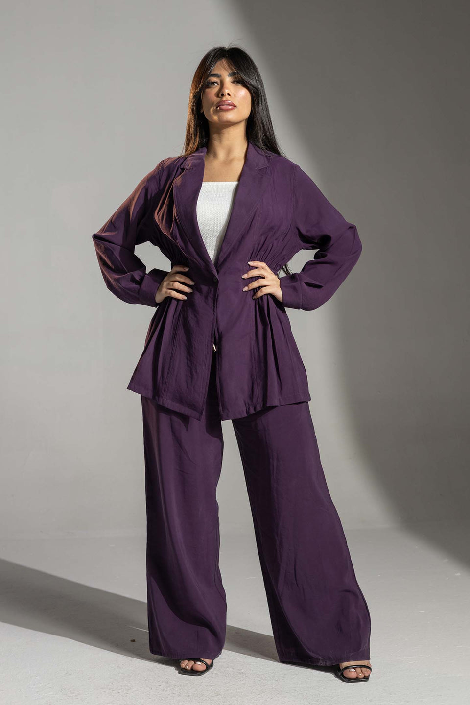 Purple Relaxed Tied Elegant Set
