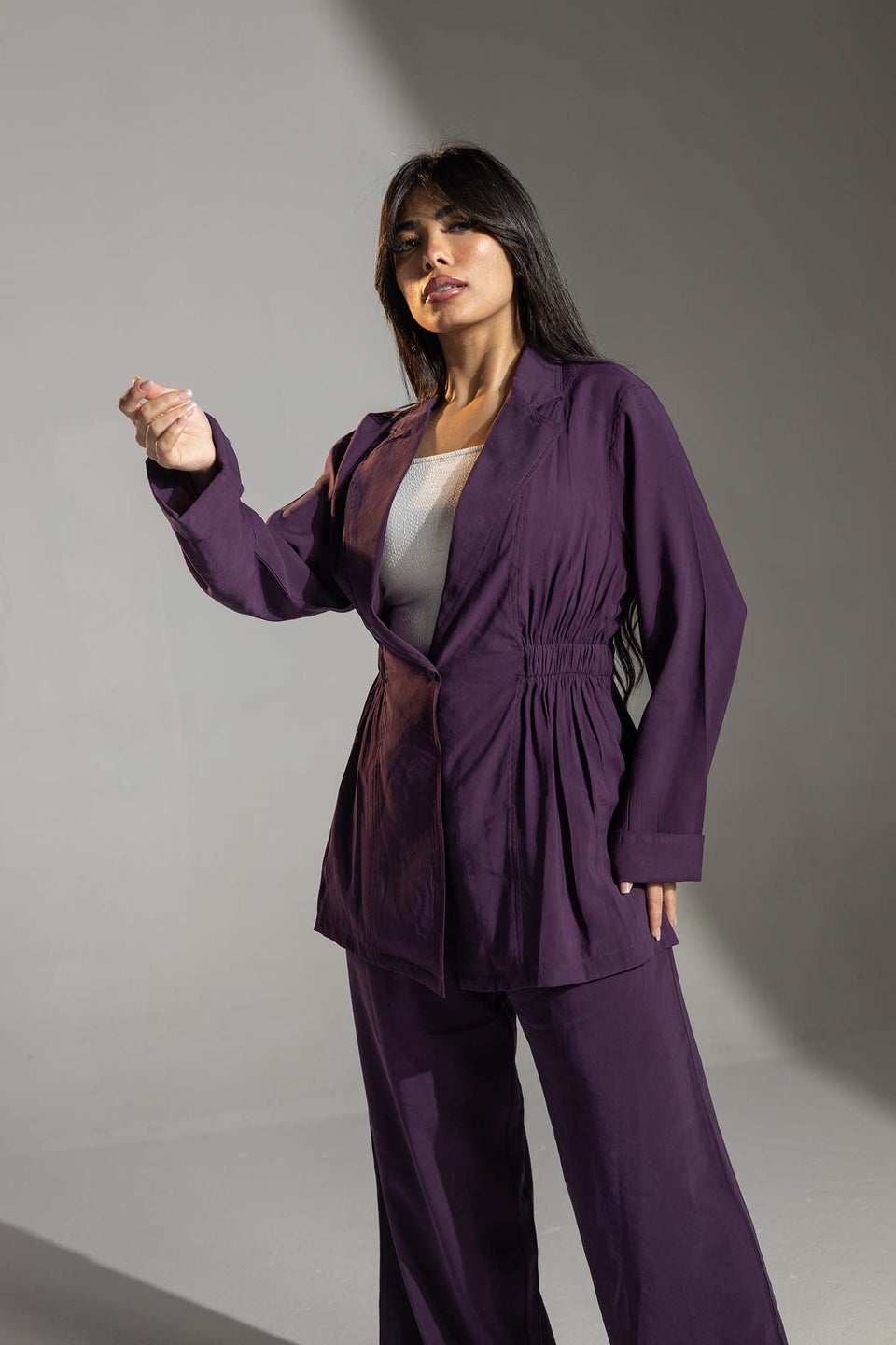 Purple Relaxed Tied Elegant Set